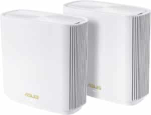 ASUS ZenWiFi XT8 Blanc - Pack de 2 - Système Wi-FI 6 AX Mesh, Tri-Bande, 6600 Mbit/s, 500m2, AiProtection avec TrendMicro à vie, Port WAN/LAN 2,5 Gigabit + 3 de LAN Gigabit, AiMesh