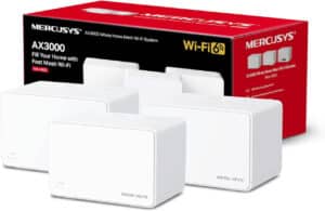 MERCUSYS WiFi 6 Mesh AX3000Mbps, Couverture jusqu'à 650 m², Connecter jusqu'à150 Appareils, Canaux 160 MHz, 3 Ports Gigabit, WiFi bi-bande, Easy App Control, Halo H80X (3-Pack)