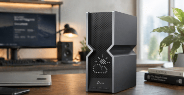 TP-Link Archer BE800 v1 installé dans un bureau domestique moderne